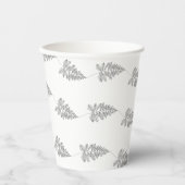 Elegant Chic Botanical Leave Line Art Cup Papieren Bekers (Voorkant)