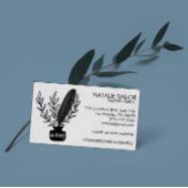 Elegant Chic Botanical Quill Logo Notarisch publie Visitekaartje
