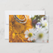 Elegant chic botanical sunflower floral Wedding RS RSVP Kaartje (Achterkant)