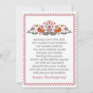 Elegant Chic Botanicals Thanksgiving Poem Feestdagenkaart