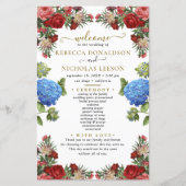 Elegant Chic Bouquet Wedding Programme (Voorkant)