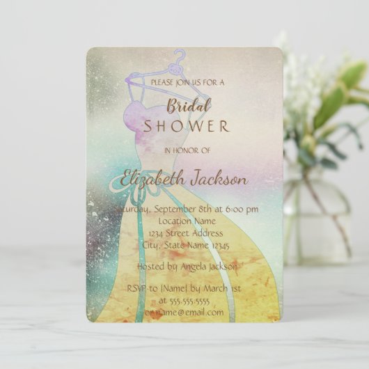 Elegant Chic, Bride Dress Vrijgezellenfeest Kaart (Staand voorkant)