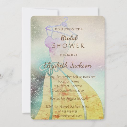 Elegant Chic, Bride Dress Vrijgezellenfeest Kaart (Voorkant)