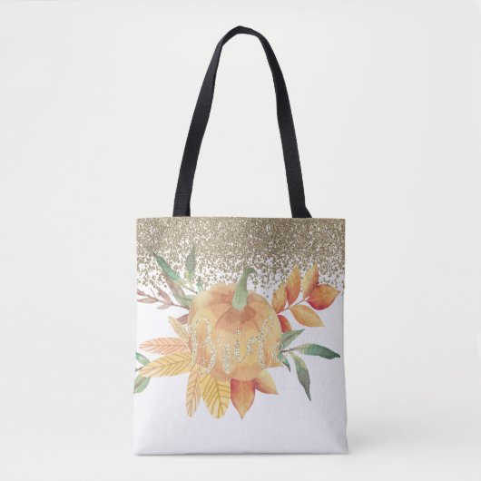 Elegant Chic Bride, pompoen Tote Bag (Voorkant)
