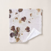 Elegant Chic Brown beige Rozen Floral Toile Bad Handdoek (Wasdoekje)