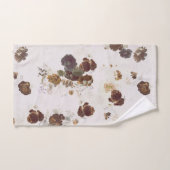 Elegant Chic Brown beige Rozen Floral Toile Bad Handdoek (Handdoek)