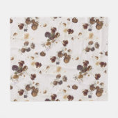 Elegant Chic Brown beige Rozen Floral Toile Fleece Deken (Voorkant (Horizontaal))