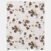 Elegant Chic Brown beige Rozen Floral Toile Fleece Deken (Voorkant)