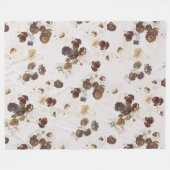Elegant Chic Brown beige Rozen Floral Toile Fleece Deken (Voorkant (Horizontaal))
