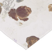 Elegant Chic Brown beige Rozen Floral Toile Korte Tafelloper (Hoek)