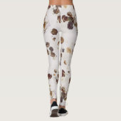 Elegant Chic Brown beige Rozen Floral Toile Leggings (Achterkant)