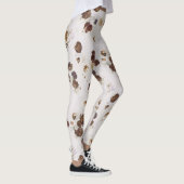 Elegant Chic Brown beige Rozen Floral Toile Leggings (Rechts)