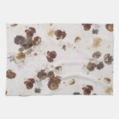 Elegant Chic Brown beige Rozen Floral Toile Theedoek (Horizontaal)