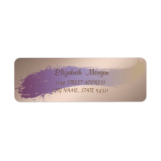 Elegant Chic, Brush Stroke Adreslabel Etiket (Voorkant)