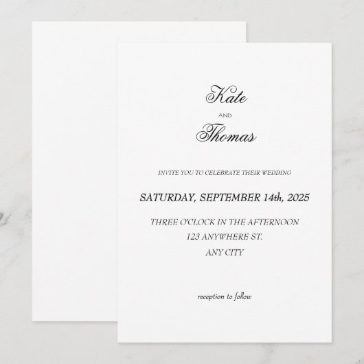 Elegant Chic Budget Minimalist Classic Kaart (Voorkant / Achterkant)