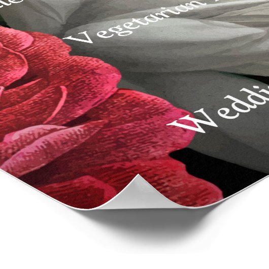 Elegant chic burgundy floral Menu Sign Poster (Hoek)