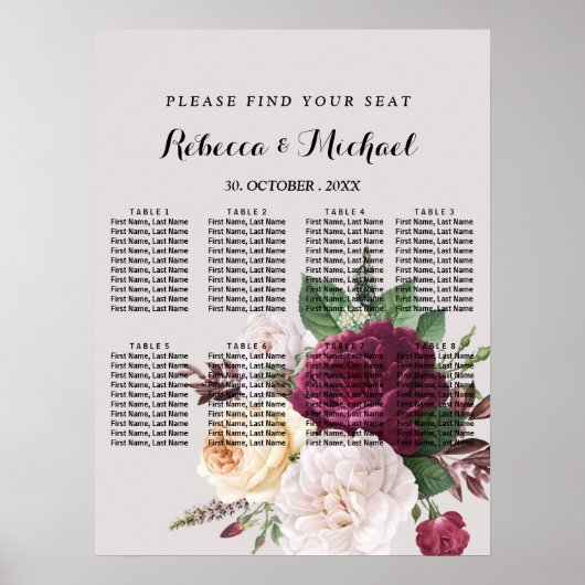 Elegant chic burgundy poster (Voorkant)