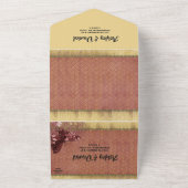 Elegant Chic Burgundy Roos Gold Formal Wedding All In One Uitnodiging (Buitenkant)