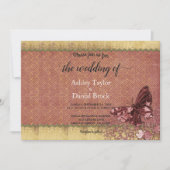 Elegant Chic Burgundy Roos Gold Formal Wedding Kaart (Voorkant)