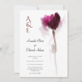 Elegant Chic Burgundy Tulip Floral Wedding Kaart (Voorkant)