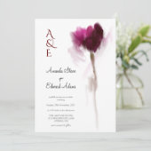 Elegant Chic Burgundy Tulip Floral Wedding Kaart (Staand voorkant)
