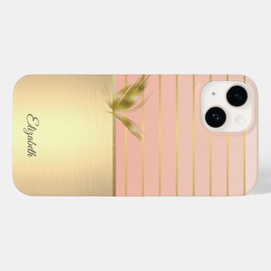 Elegant Chic Butterfly Gold Striped Case-Mate iPhone Case (Achterkant (horizontaal))