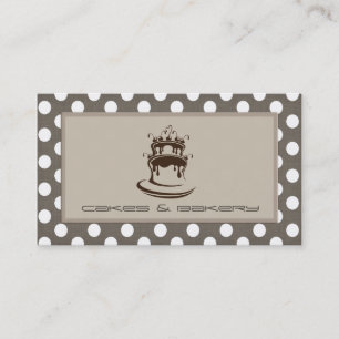 Elegant chic cake and bakery polka dots visitekaartje