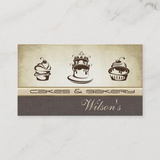 Elegant chic cake & bakkerij visitekaartje (Voorkant)