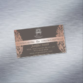 Elegant chic cakes & bakery modern damask visitekaartje magneet (Voorbeeld)