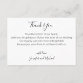 elegant chic calligraphy bruiloft 3 foto's collage bedankkaart (Achterkant)