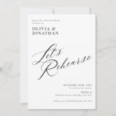 Elegant Chic Calligraphy Rehearsal Dinner  Kaart (Voorkant)