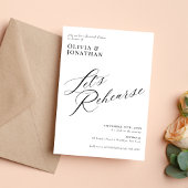 Elegant Chic Calligraphy Rehearsal Dinner  Kaart