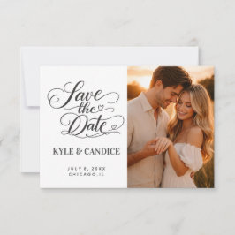Elegant Chic Calligraphy Save the Date Wedding Aankondiging