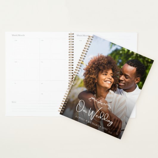 Elegant Chic Calligraphy Script Aangepaste foto Planner (Display)