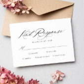 Elegant Chic Calligraphy Wedding Meal Choices RSVP Kaartje