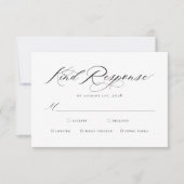 Elegant Chic Calligraphy Wedding Meal Choices RSVP Kaartje (Voorkant)