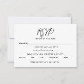 Elegant Chic Calligraphy Wedding RSVP Kaart (Voorkant)
