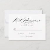 Elegant Chic Calligraphy Wedding RSVP Kaart (Voorkant)