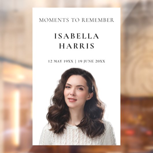 Elegant Chic Celebration of Life Window Cling Raamsticker (Vel 2)