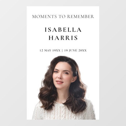 Elegant Chic Celebration of Life Window Cling Raamsticker (Vel)