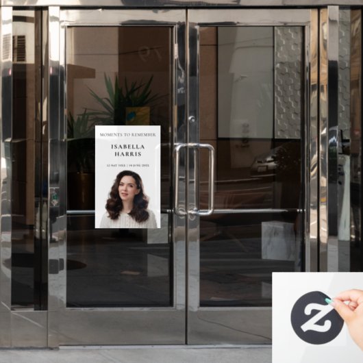 Elegant Chic Celebration of Life Window Cling Raamsticker (Kantoordeur)