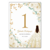 Elegant Chic Champagne Ivory Gold Quinceanera Kaart (Achterkant)