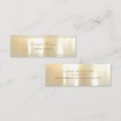 Elegant Chic Charming, Faux Gold, Gold Lace Mini Visitekaartje (Voorkant / Achterkant)