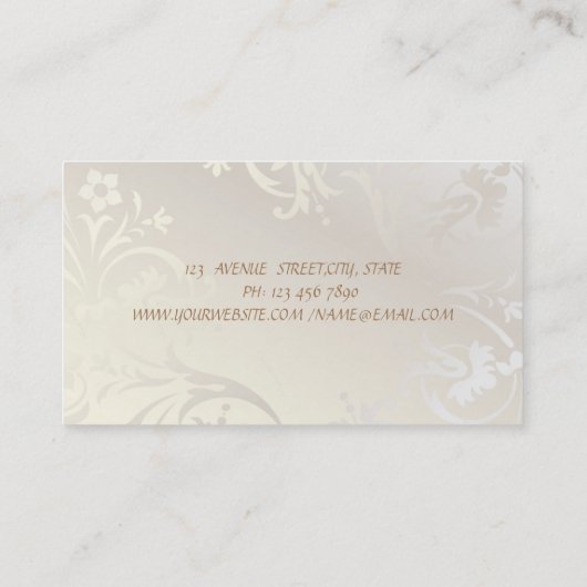 Elegant Chic Charming, Gold Lace Visitekaartje (Achterkant)