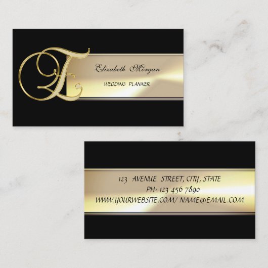 Elegant Chic Charming Sophisticated-Monogram Visitekaartje (Voorkant / Achterkant)