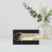 Elegant Chic Charming Sophisticated-Monogram Visitekaartje (Staand voorkant)