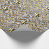 Elegant Chic Chiny Chevron Golden Velvet Cadeaupapier (Hoek)