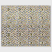 Elegant Chic Chiny Chevron Golden Velvet Cadeaupapier (Vlak)