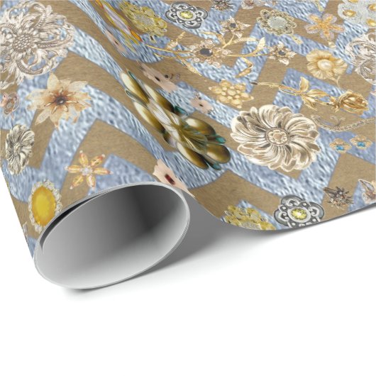 Elegant Chic Chiny Chevron Golden Velvet Cadeaupapier (Rol Hoek)