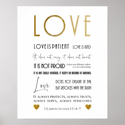 Elegant Chic Christelijke Love Bijbel Verse Typogr Poster (Voorkant)